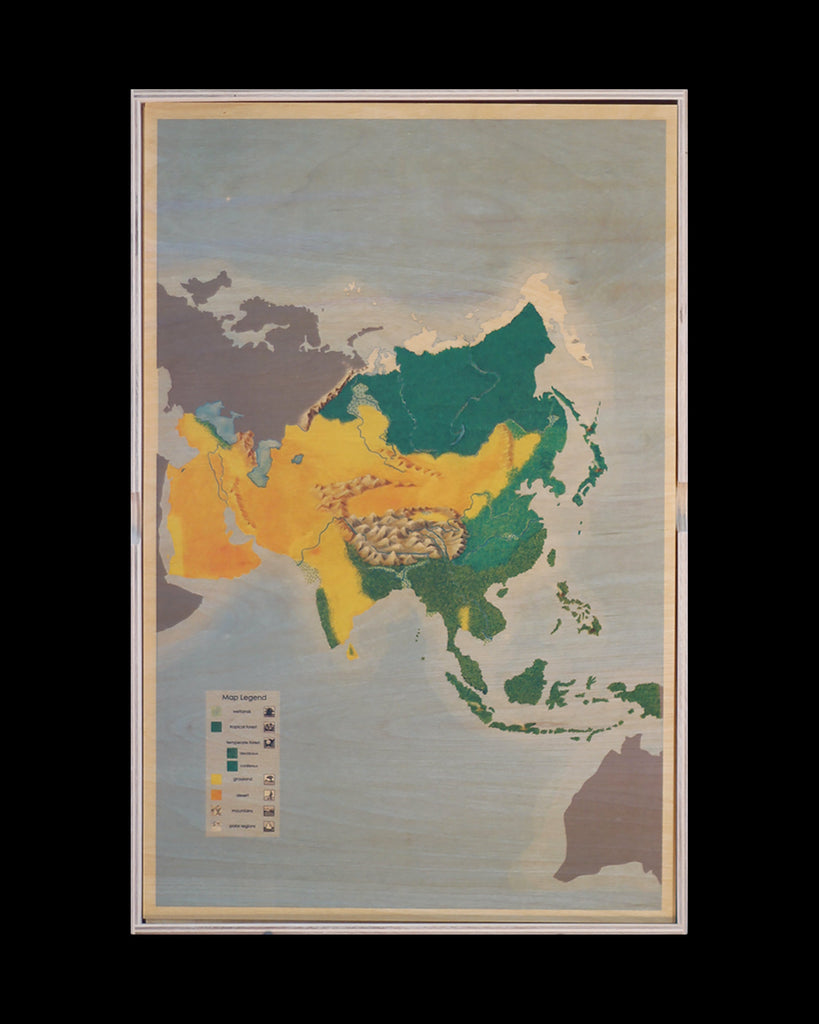 Complete Set of Continent Stencils with Cabinet